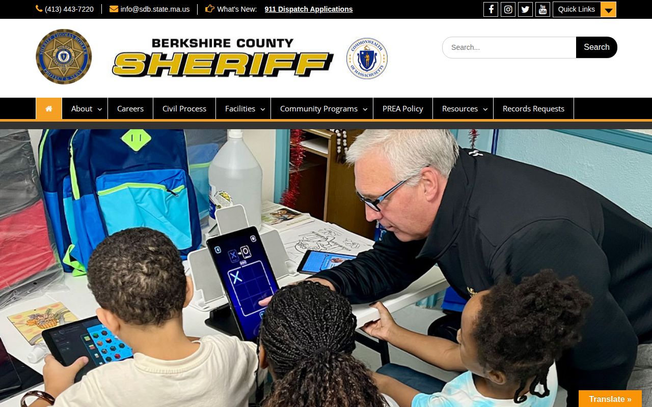 Berkshire County official navigation without a 72-hour release list